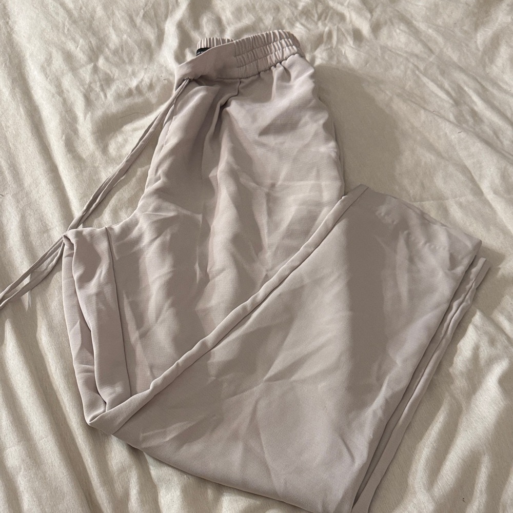 Zara Soft Beige Drawstring Trousers
